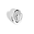 Close-up of heart-shaped silver alloy charm bead with keyhole engraving for DIY jewelry - Heart Lock