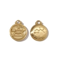 Detailed close-up of 18k gold Sagittarius pendants with archer icon and constellation map - Sagittarius