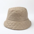 Chapeau bob matelassé kaki élégant avec motif à losanges pour chaleur hivernale - M (56-58cm) / Khaki