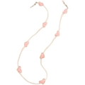 Rosafarbene Brillen-Kette mit Herz-Anhängern und kristallklaren Perlen für Damen - Rosa Transparentes Herz Brillenkette
