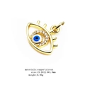 Ciondolo occhio del male dorato con zircone blu e pietre di cristallo brillanti - 4# Malocchio ovale