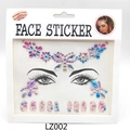 Gesichts- und Nagelsticker-Set mit rosa Schmetterlings-Strasssteinen in Einzelhandelsverpackung - LZ002 Gesicht Aufkleber+Nagel Aufkleber (Bunt)
