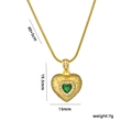 Gouden sterhalsketting met groene hart hanger en slangenketting lengte 40+5cm - Groene Hartstijl (8924)