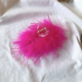 Pink ostrich feather hair claw clip with large transparent shark clip base for women - 11CM Dark Pink Feather Claw Clip