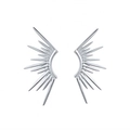 S925 silver sunburst stud earrings with 18K gold plating and minimalist geometric design - Silver