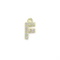 Mini micro-paved zircon gold letter F pendant for necklace or bracelet accessories - Letter F / Gold
