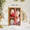 Set of 4 Christmas gnome dolls in a gift box, festive red and gray knitted plush ornaments - 4-Piece Red White Grey Doll Set Style L