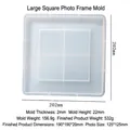 Large square silicone mold for DIY photo frames in translucent white 202x202mm size - Large Square Photo Frame Mold