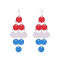 Three-tier round sequin drop earrings with red, purple, and blue gradient for women - Style 7-Three-Layer Gradient Sequin Round Drop Earrings