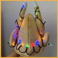 Funny turkey plush hat with colorful LED lights for Thanksgiving Christmas party - One Size / LED Glowing