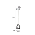 Polished stainless steel cat spoon with a pink scarf cartoon cat handle 14.6cm - Cute Style - Waving Cat Spoon