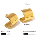 Detailed size and specs for 18K gold plated stainless steel chunky C-shaped hoop earrings - Wide Smooth C-Shape (NB-E1617)