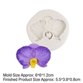 White orchid silicone mold for fondant and clay with purple flower sample model - 4# Orchid Flower / Gray