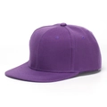 Casquette snapback classique violet foncé en coton sergé avec visière plate tendance - Violet