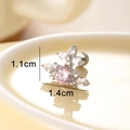 Sparkling pink cubic zirconia Saturn earrings with silver finish, 1.4cm wide - Single Piece / Light Pink