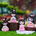 Cute Tang style resin figurines in colorful ancient costumes for desk decoration - Tang Dynasty Charm Set