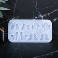 Macro view of 8-cavity translucent silicone mold for DIY mountain and tree shapes - Straw Topper Mold 03
