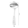 Silver stainless steel dessert spoon with smiley face, 11cm length and 30g weight - Smiley Face Feeding Spoon