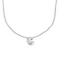 Collier en acier inoxydable argenté poli avec un pendentif évidé lettre C - Lettre C / Acier