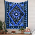 Bohemian sun and moon tapestry with celestial stars for mystical wall decor - 73X95CM (Cross-border Brushed) / Navy Blue (GT107507)