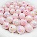 Roze UV-gecoate acryl kralen met facetten en iriserende afwerking voor DIY-sieraden - 16mm/Stuk / Roze