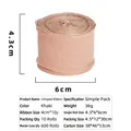 Khaki pleated linen ribbon 4cm x 10y for bouquet wrapping and cake decoration - 4cm Simple Pack / Khaki