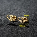 Minimalist 18K gold plated stainless steel bee stud earrings with hollow wing details - Bee Style (159) / 10x6mm / Gold