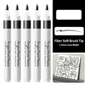 Black acrylic paint marker with flexible fiber brush tip and 1-5mm stroke line width - Black Soft Tip Single