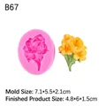Stampo in silicone a forma di ortensia per gesso 7,1x5,5cm per decorazioni fai da te - 2#Gelsomino/B67 / Rosa