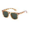 Lunettes de soleil carrées rétro avec monture écaille et verres vert foncé - C5 Polarisé Écaille Or Vert G15