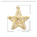 Detailed size chart of gold star pendant with zirconia and stainless steel material - YE451-1-Gold Star
