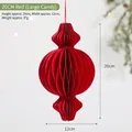 Red 20cm honeycomb paper candy ornament for Christmas desktop and window scene decoration - 20cm / Large Lollipop Ornament / Red