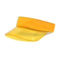 Close-up of vibrant yellow sun visor with transparent PVC brim and breathable fabric strap - M(56-58cm) / Ginger Yellow