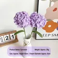 Handmade purple crochet carnations with white ceramic vase for home decoration - Light Purple Carnation Single Stem