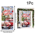 Detailansicht des 150x75cm roten Weihnachtsauto-Türbanners mit Merry Christmas Text - 200x40cm / Rotes Auto