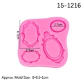Silikonform in Rosa mit vier Vintage-Reliefrahmen für Fondant und DIY-Tonarbeiten - 4# Mehrfachrahmen (15-1216) / Rosa