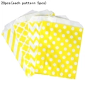 Set di 20 sacchetti regalo gialli con trifogli e pois per dolci e biscotti - 4 Fantasie Miste / Set da 20 Pezzi / Giallo