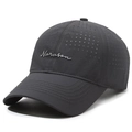 Dunkelgraue atmungsaktive Mesh-Baseballkappe für Herren mit Narason-Logo und Belüftung - Verstellbar / Dunkelgrau