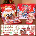 Weihnachts-Adventskalender mit 22 festlichen Anhängern und zwei goldenen Armbändern - M-26 Kalender mit Schmuckbox & LED