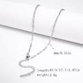 Minimalist silver stainless steel 3mm chain necklace with adjustable lobster clasp - 3.0mm 3:1 Link Chain - Silver