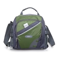 Borsa a tracolla da trekking verde militare multistrato con porta borraccia sportiva - Verde Scuro