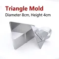 Molde de pastel triangular de acero inoxidable con prensa para mousse, 8x4 cm - Triángulo / Diámetro 8cm Altura 4cm