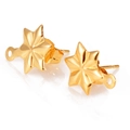 Golden hexagonal star stud earrings with loop for DIY jewelry making in polished finish - 03 Gold (Star)