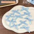 Sky blue satin DIY ribbon bows for craft decorations and accessories, 4cm width - Wide Blue