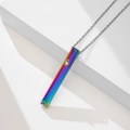 Collana per respirazione consapevole con fischietto arcobaleno e accento di cristallo - Stile Semplice / Iridescente