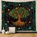 Macro detail of Tree of Life tapestry with floral pattern in bohemian wall art style - Gt220605 / 73*95CM (Cross-border Brushed)
