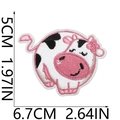 Dettaglio della toppa ricamata a mucca con dimensioni 5cm altezza e 6.7cm larghezza - Stile 24 (6.7x5cm)