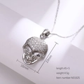 Pendentif tête de mort hip hop en argent avec zircons blancs pour collier mode urbaine - Couleur Acier (N0162S)