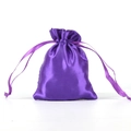 Elegant purple satin drawstring storage bag for jewelry and accessories - 7*9cm / Deep purple