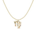 Collier signe zodiaque Vierge en argent plaqué or avec pierres en zircone colorées - Vierge